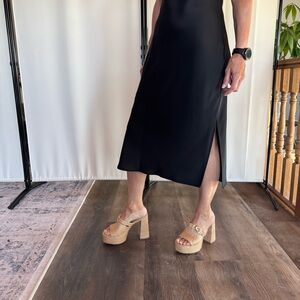 LaRoude raffia Platform Sandals